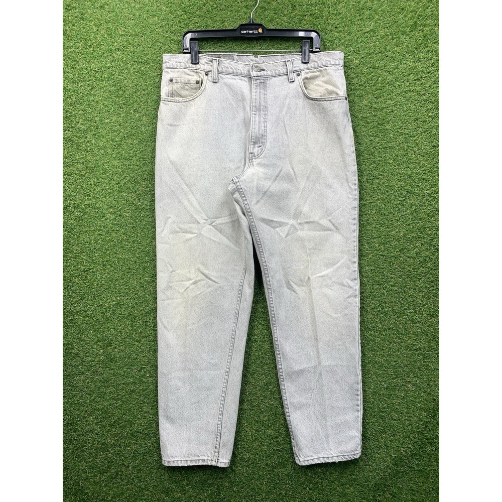Vintage Levis 505 Jeans Mens 34x31 Regular Straight Red Tab Grey Denim Workwear